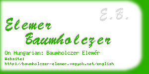 elemer baumholczer business card